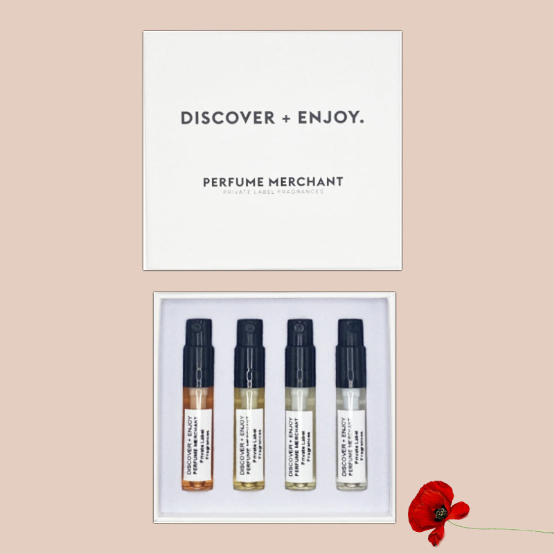FLORAL - DISCOVER + ENJOY - Sample box from the floral fragrance family by Perfume Merchant*