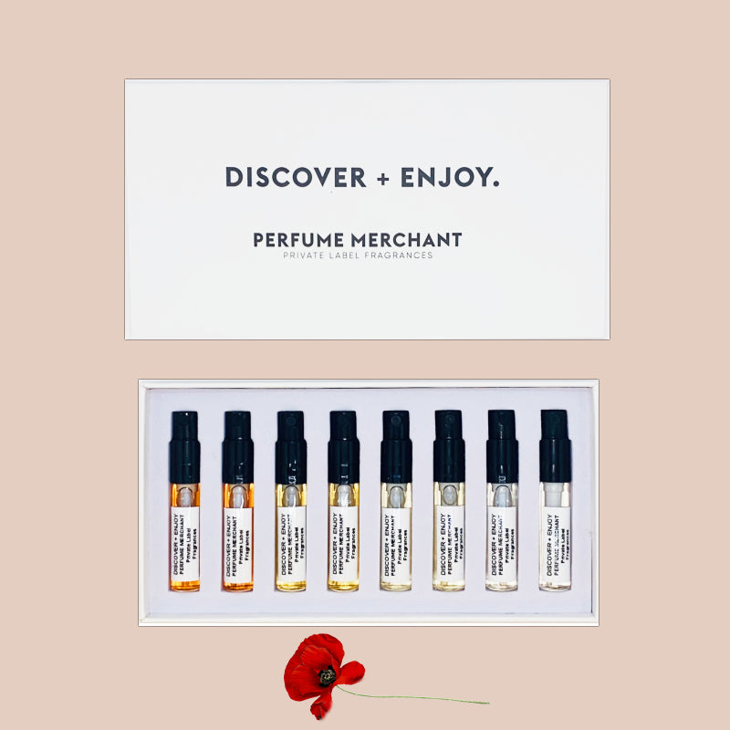 FLORAL - DISCOVER + ENJOY - Sample box from the floral fragrance family by Perfume Merchant*