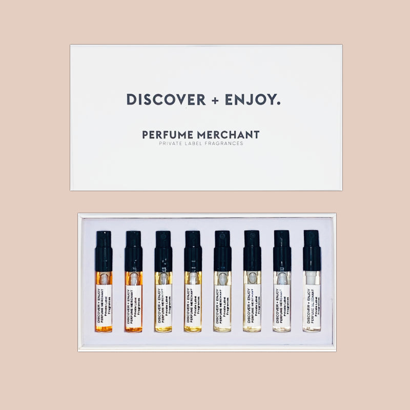 UNISEX DISCOVER + ENJOY - 8 x fragrance sample box by perfume merchant