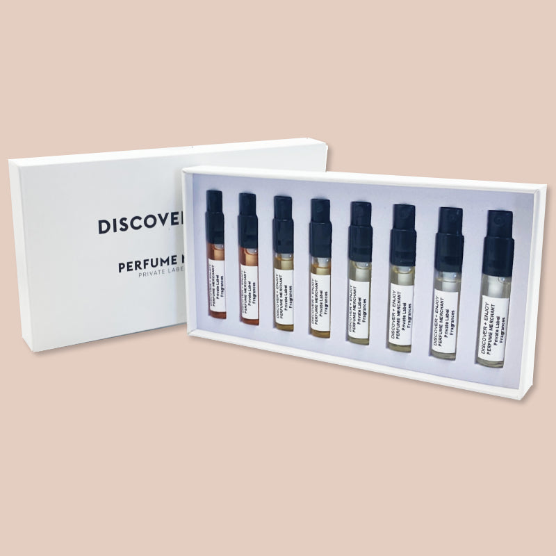 UNISEX DISCOVER + ENJOY - 8 x fragrance sample box by perfume merchant